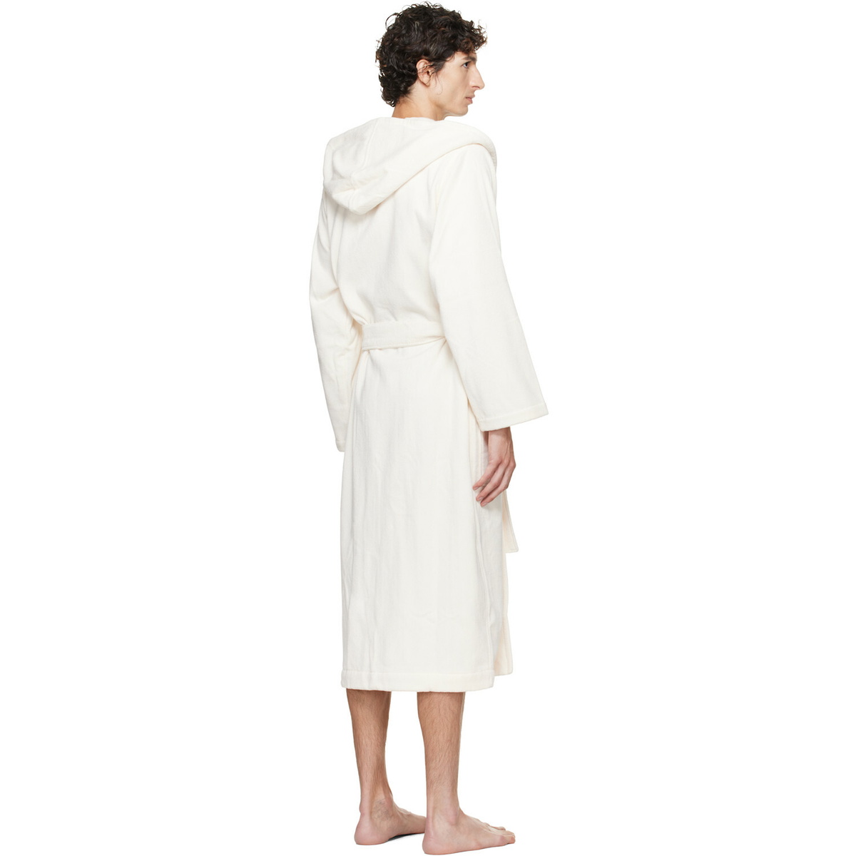 Tekla Off-White Terry Hooded Bathrobe