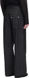 Omar Afridi Black Carol Coated Denim Cargo Pants