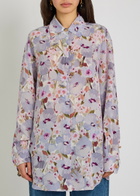 Balmain Floral-print Silk Shirt White
