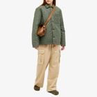 A.P.C. Hugo Quilted Shirt Jacket in Military Khaki
