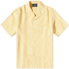 Portuguese Flannel Men's Linen Camp Vacation Shirt in Yellow