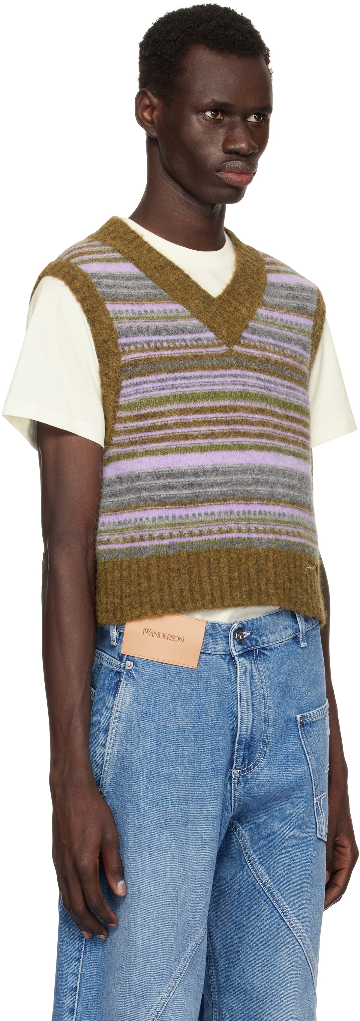 GANNI Multicolor Soft Wool Stripe Vest