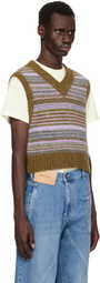 GANNI Multicolor Soft Wool Stripe Vest