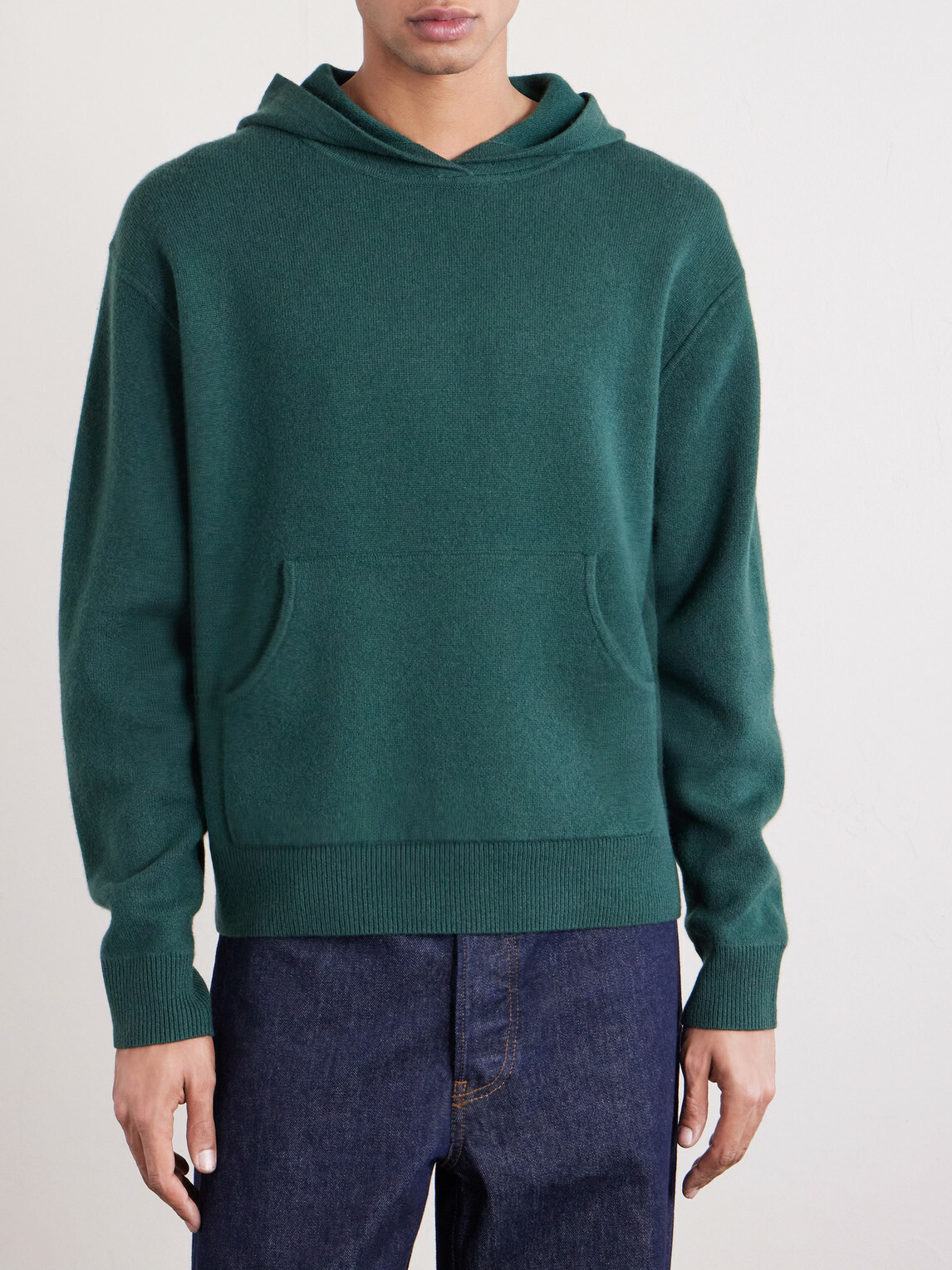 Acne Studios - Logo-Appliquéd Cashmere-Blend Hoodie - Green Acne