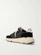 Golden Goose - Running Sole Leather-Trimmed Suede and Shell Sneakers - Black