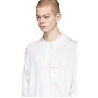Second/Layer White Knit Long Sleeve Polo