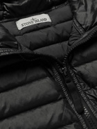 Stone Island - Channel Logo-Appliquéd Quilted Shell Hooded Down Jacket - Black