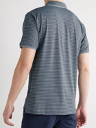 G/FORE - Logo-Appliquéd Striped Perforated Stretch-Jersey Golf Polo Shirt - Gray