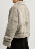 Meotine Kelly Cropped Faux fur Jacket Grey