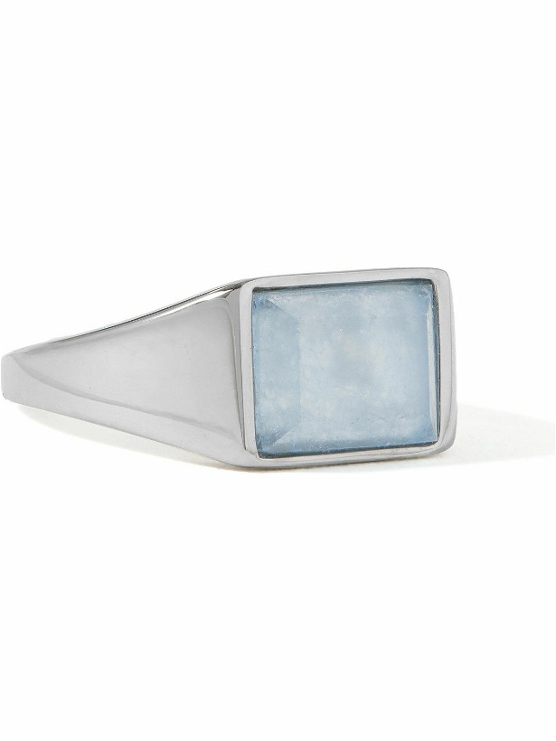 Photo: Miansai - Lennox Silver and Chalcedony Signet Ring - Silver