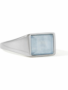 Miansai - Lennox Silver and Chalcedony Signet Ring - Silver