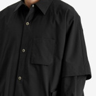Poliquant Men's Multiple Pockets Short Sleeve Shirt in Black
