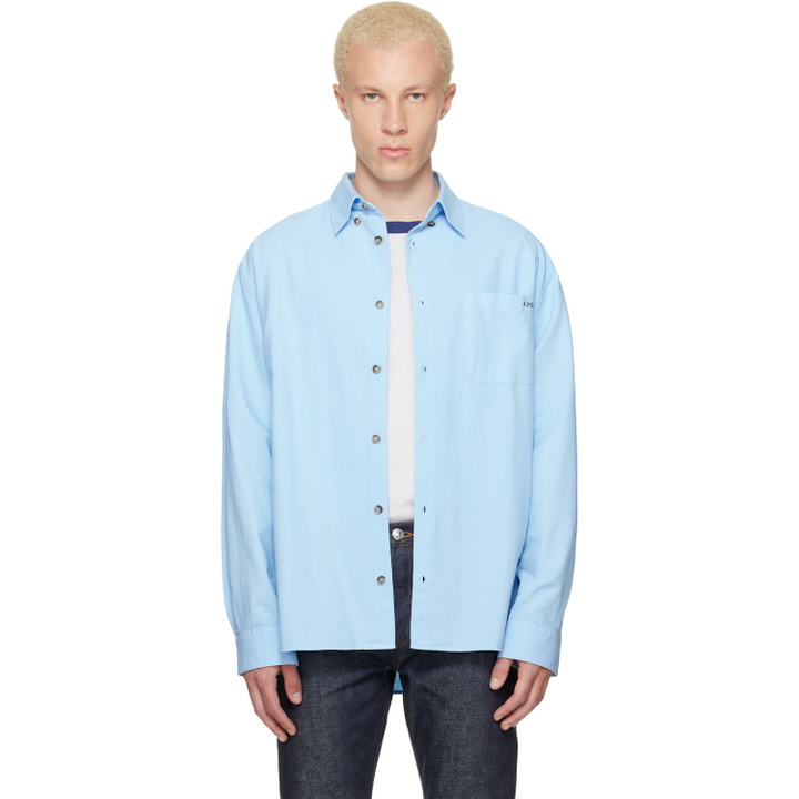 Photo: A.P.C. Blue Mateo Logo Shirt