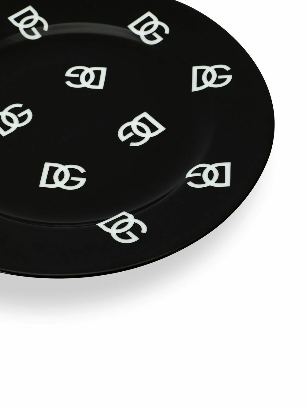 Dolce & Gabbana Black DG Logo Print Dinner Plates Dolce & Gabbana
