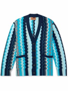 Missoni - Striped Crochet-Knit Cardigan - Blue