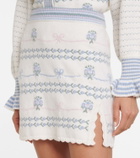 LoveShackFancy Pawley cotton and wool-blend miniskirt