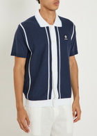 Sandbanks Knit Striped Cotton-blend Shirt Navy