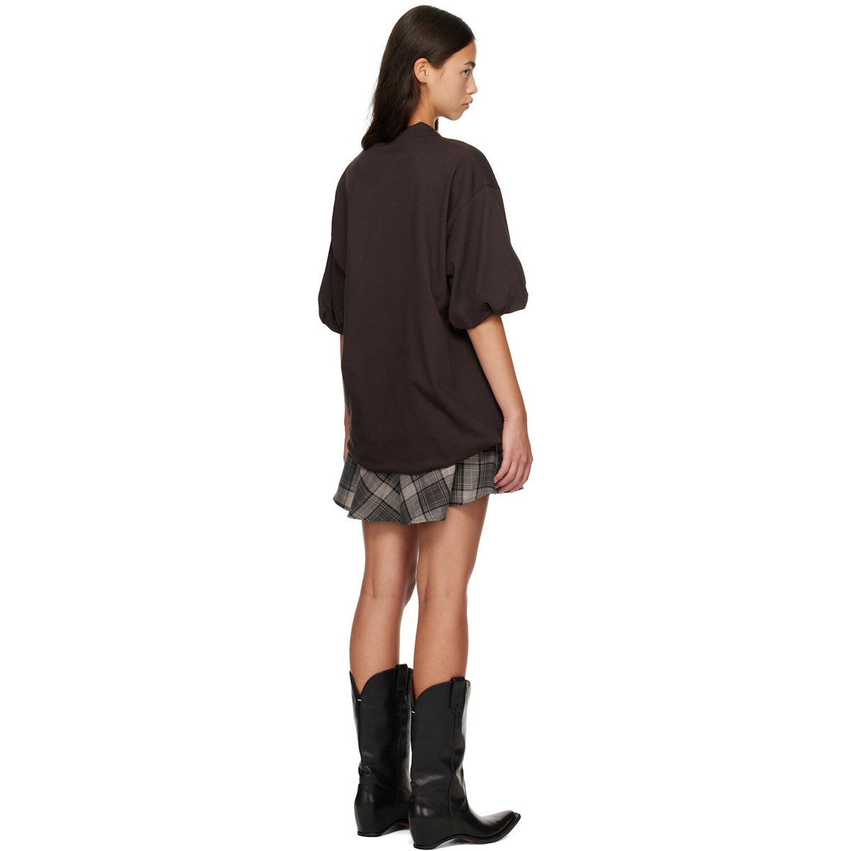 Acne Studios Brown & Green Layered T-shirt Minidress