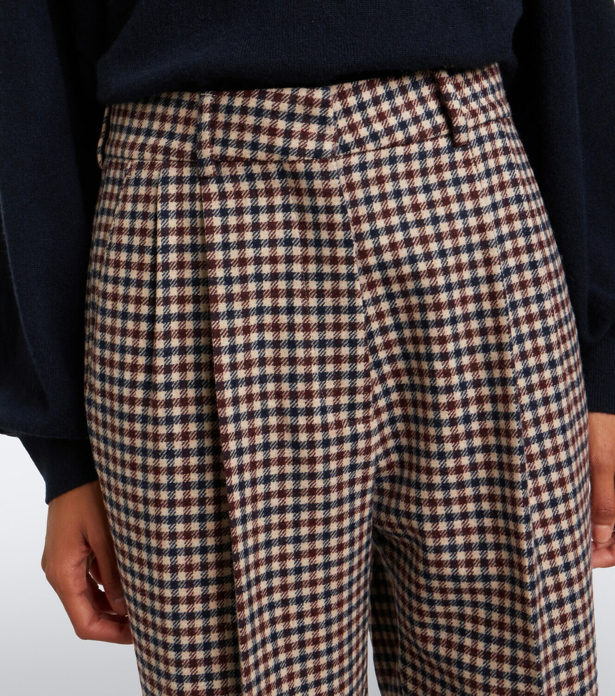Blazé Milano Fox checked wool and cashmere straight pants