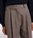 Blazé Milano Fox checked wool and cashmere straight pants