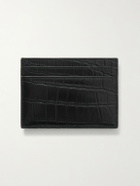 SAINT LAURENT - Logo-Embellished Croc-Effect Patent-Leather Cardholder