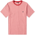 Undercoverism Men's Logo Tab Striped Cut Up Oversized T-Shirt in Red Border