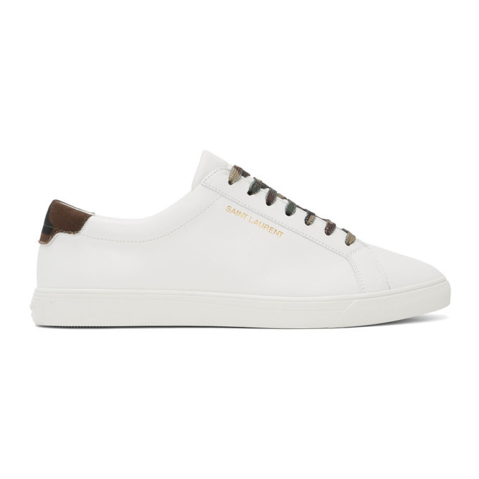 Saint Laurent White Camo Andy Sneakers Saint Laurent