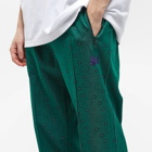 Needles Men's Poly Jacquard Patterned Track Pant in Green