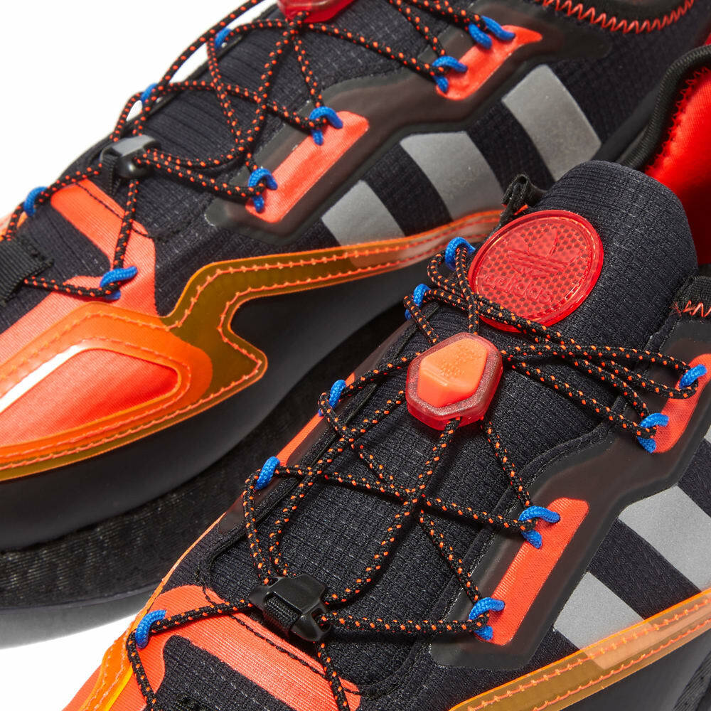 Adidas Men's ZX 2K Boost Sneakers in Core Black/Silver/Red adidas