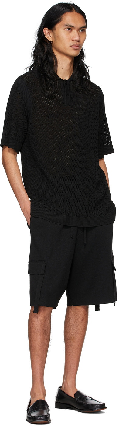 ANDREĀDAMO SSENSE Exclusive Black Viscose Polo