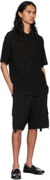 ANDREĀDAMO SSENSE Exclusive Black Viscose Polo