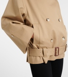 Self-Portrait Cropped gabardine trench coat