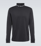 Givenchy - Embroidered turtleneck cotton top