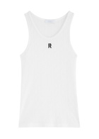 Rabanne Logo Monogram Pointelle Cotton Vest White