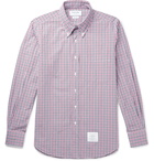 Thom Browne - Button-Down Collar Appliquéd Checked Cotton-Poplin Shirt - Multi