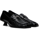 Diesel Black D-Amber-Penny Naplak Leather Loafer Heels