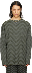 Isa Boulder SSENSE Exclusive Green & Gray Sweater