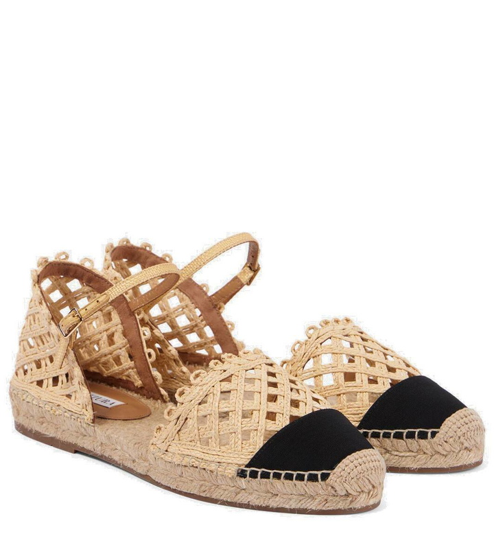 Photo: Aquazzura Sunburst raffia espadrille sandals