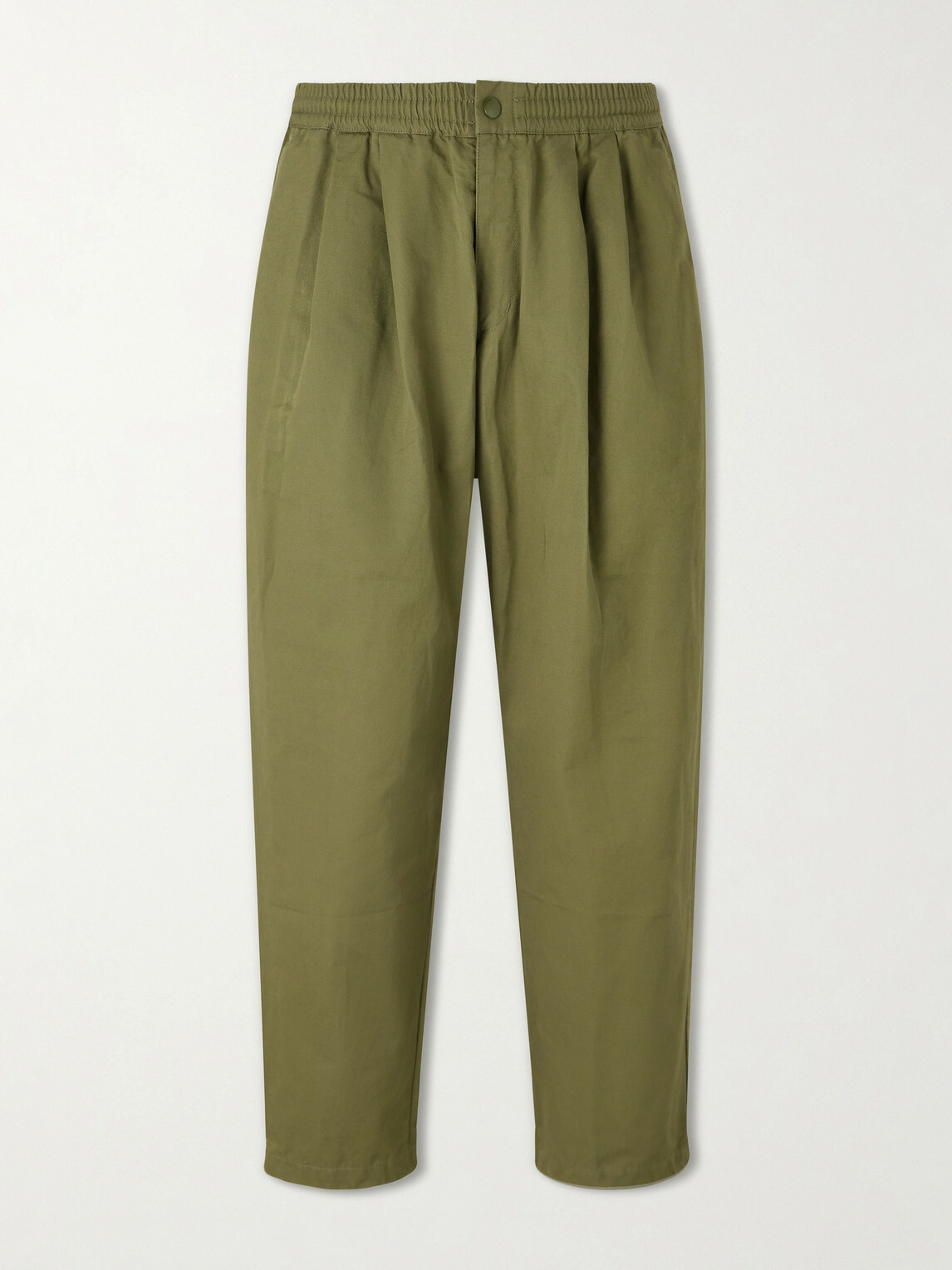 Neighborhood - Wide-Leg Cotton and Linen-Blend Twill Trousers - Green