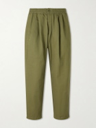 Neighborhood - Wide-Leg Cotton and Linen-Blend Twill Trousers - Green