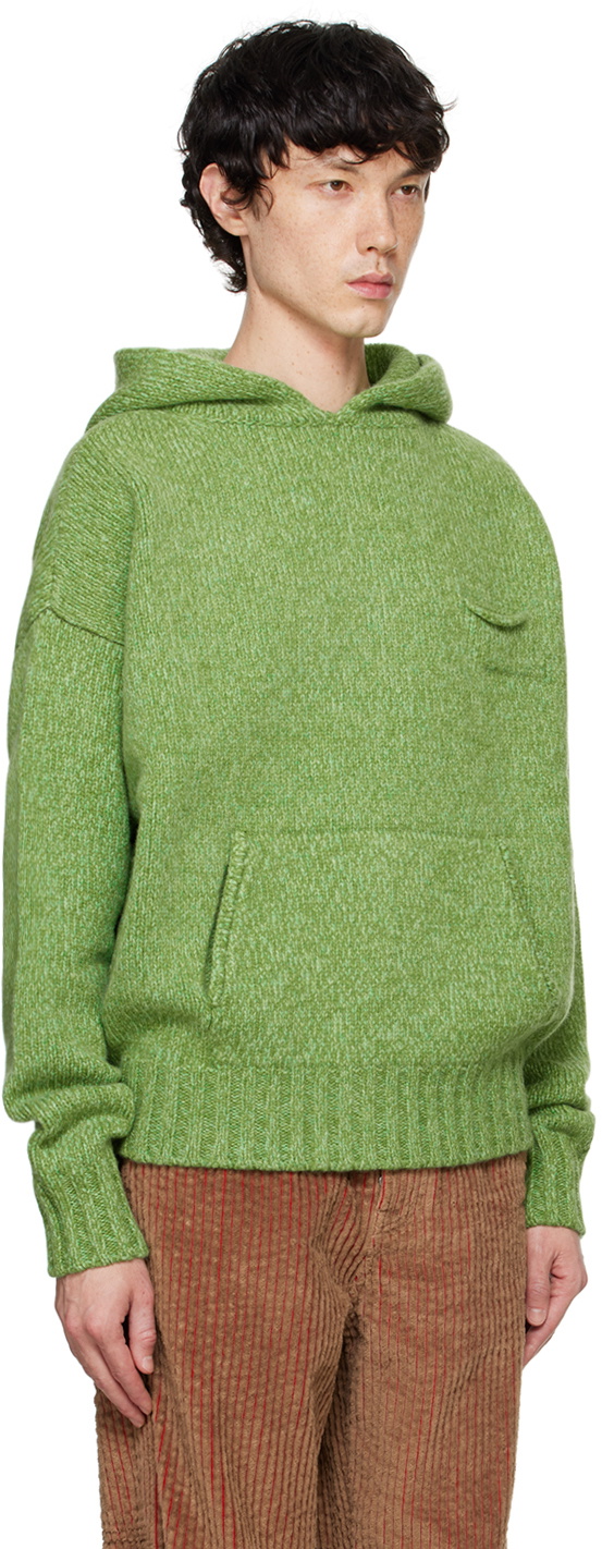 le PÈRE Green Knitted Hoodie