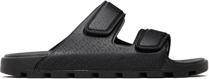 Photo: Hugo Black Printed-Logo Sandals