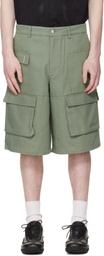 HELIOT EMIL Green Cellulae Cargo Shorts