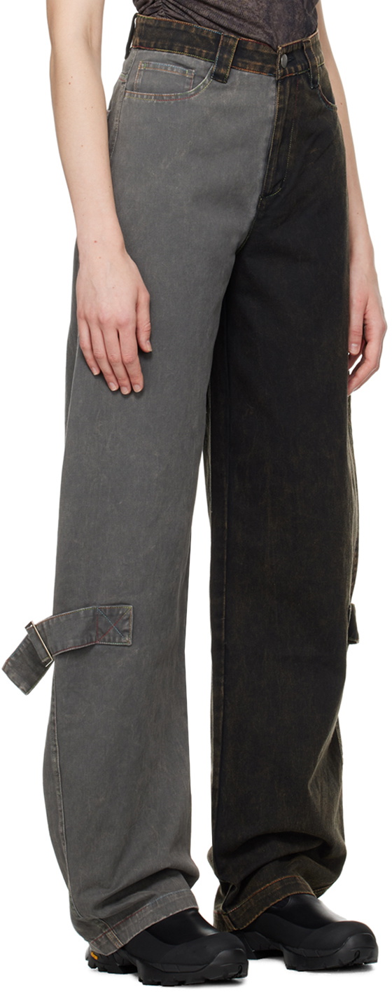(di)vision Black & Gray Cinch Strap Jeans