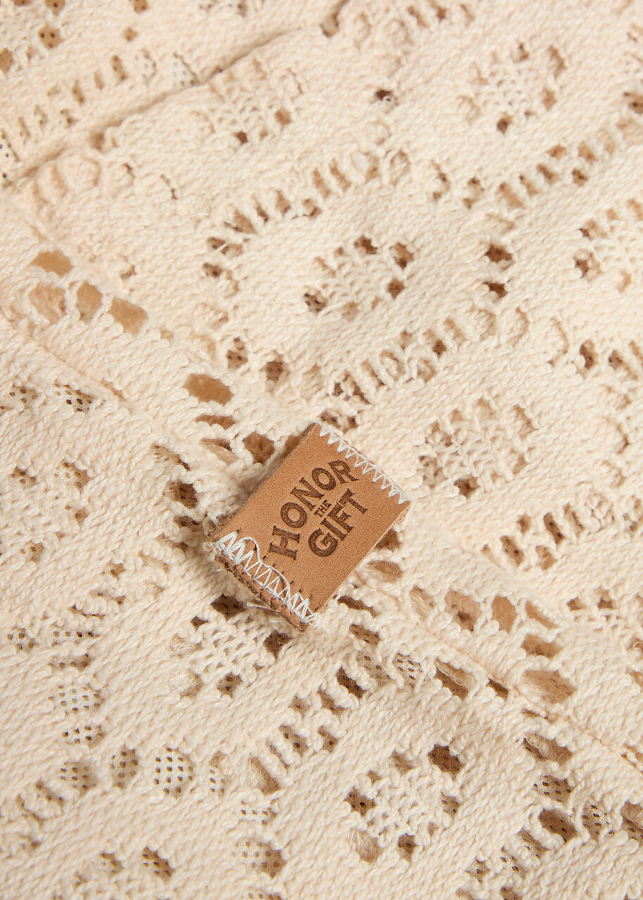 Honor The Gift Pointelle Cotton-blend Crochet Shorts Off White