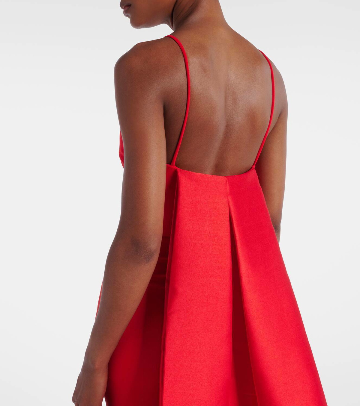 Solace London Ulla caped crêpe and satin gown