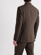 LORO PIANA - Double-Breasted Rain System Linen Suit Jacket - Brown - IT 44