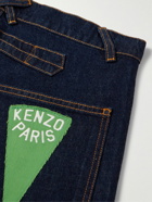 KENZO - Logo-Appliquéd Straight-Leg Denim Shorts - Blue