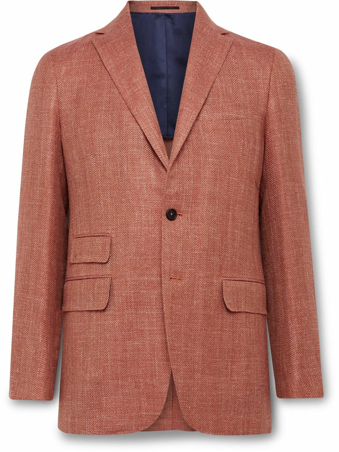 Photo: Sid Mashburn - Kincaid No. 2 Slim-Fit Wool, Silk and Linen-Blend Hopsack Suit Jacket - Red