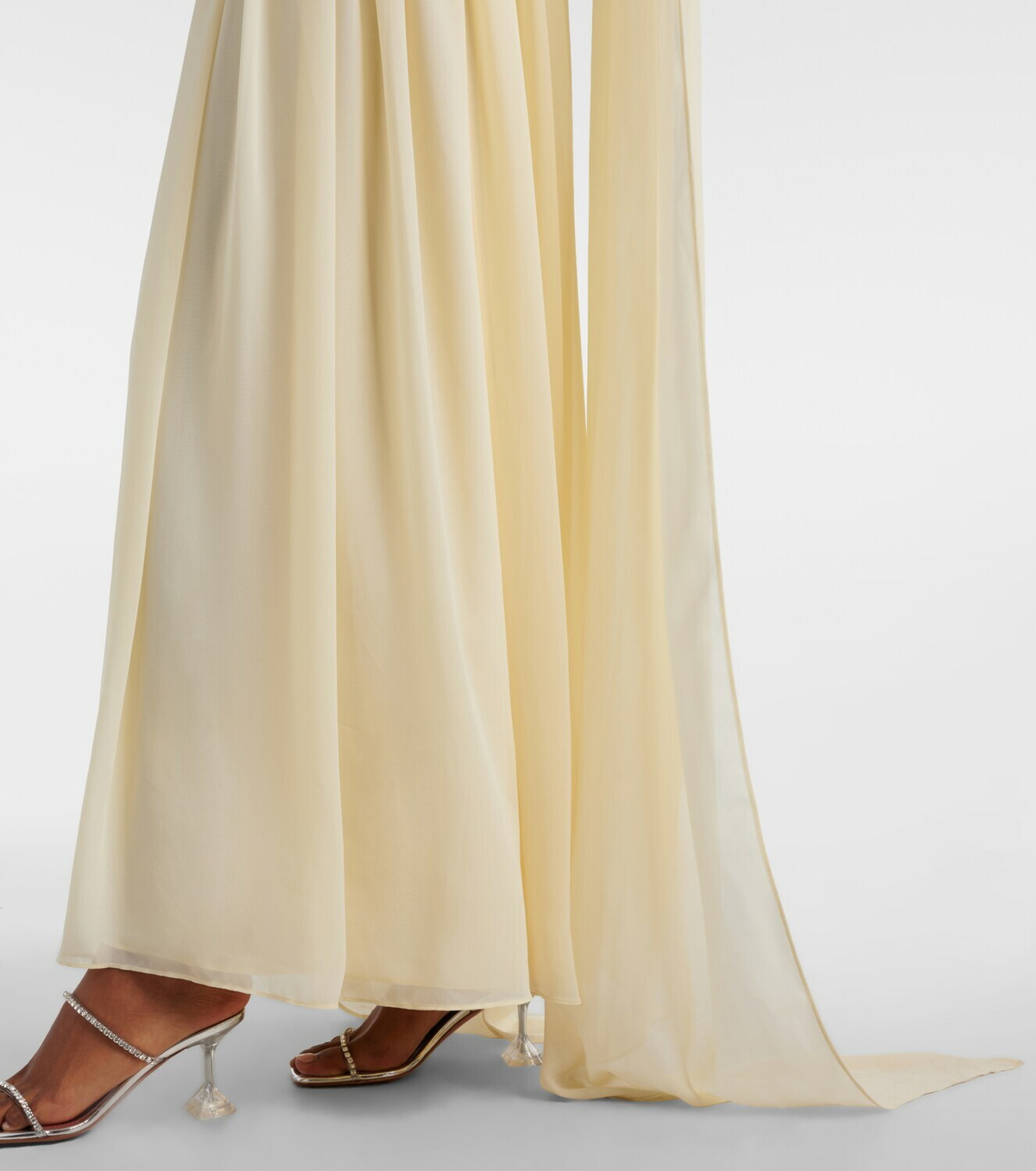 Self-Portrait Scarf-detail georgette maxi dress